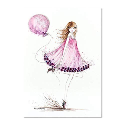 Papyrus Fashion Girl With Balloon Birthday Card