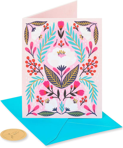 Papyrus Blank Greeting Card (Symmetrical Floral)