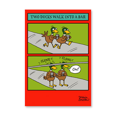 DUCKS WALK INTO BAR BIRTHDAY CARD BY RPG